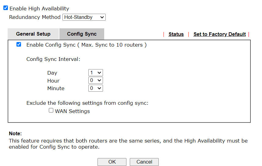a screenshot of DrayOS HA settings